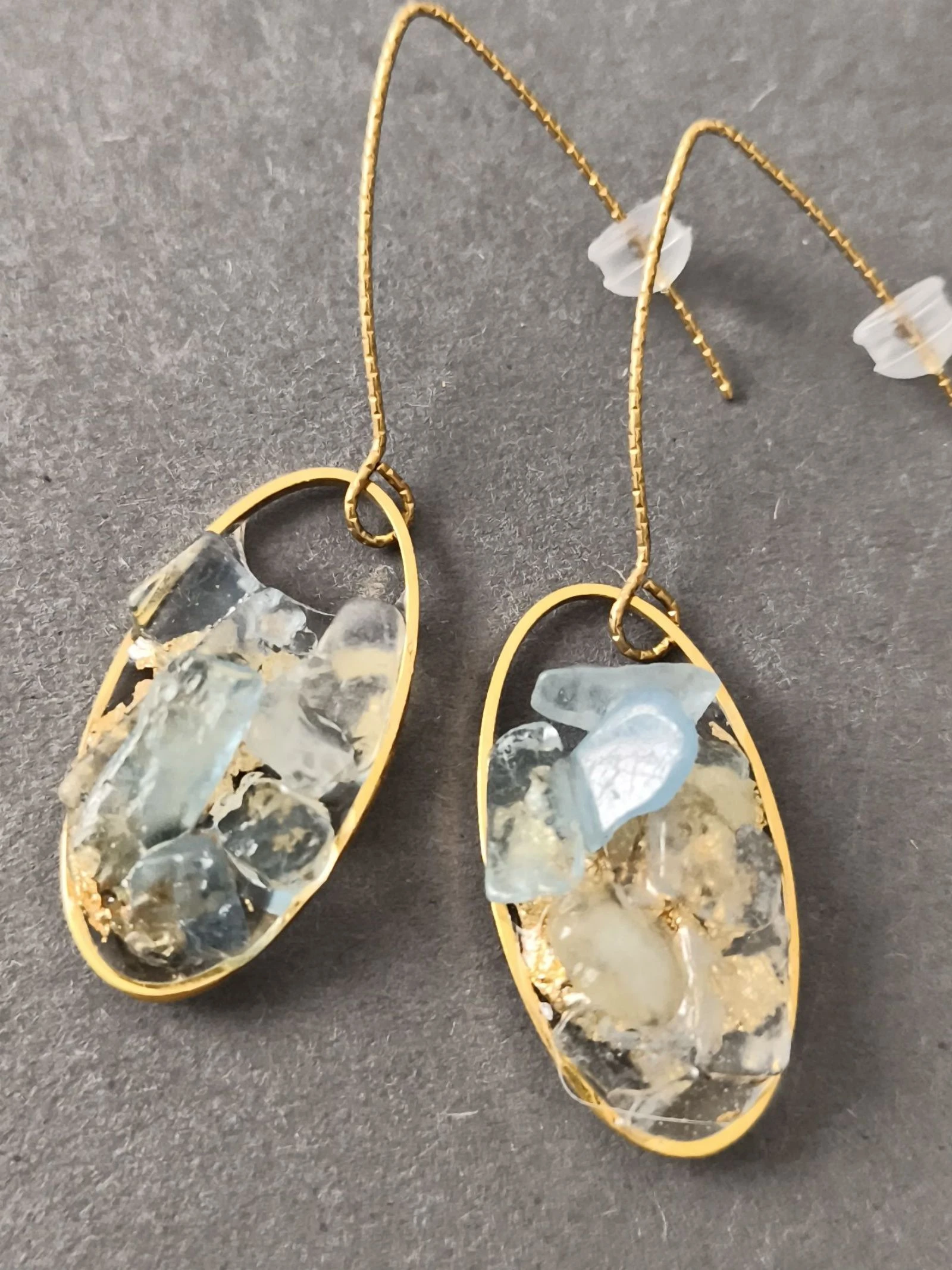Boucles d'oreilles aigue marine 
